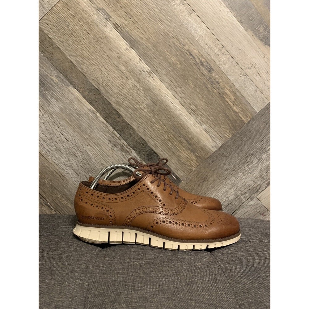 Cole Haan ZeroGrand Wingtip Oxfords Mens Size 8.5 British Tan C14493